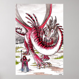 Red Dragon in Thawing Snow Poster