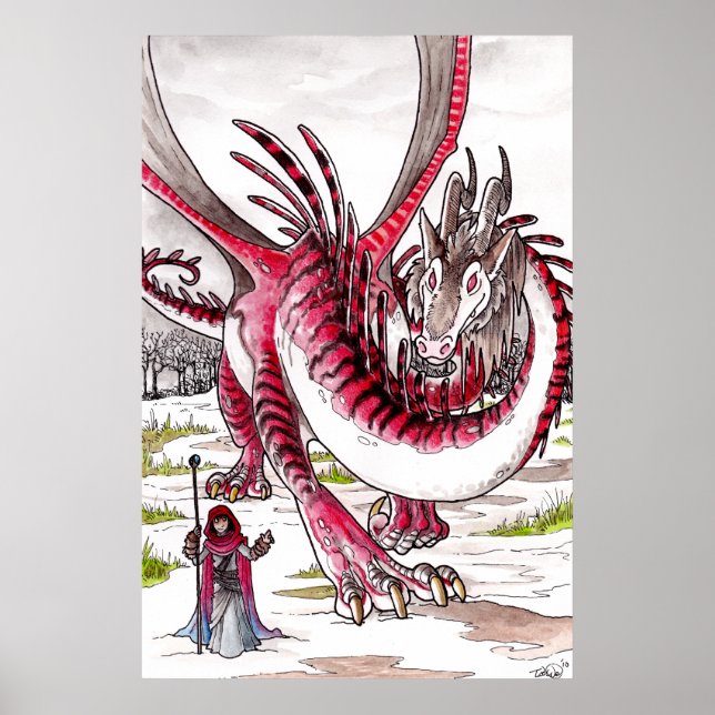 Red Dragon in Thawing Snow Poster (Front)