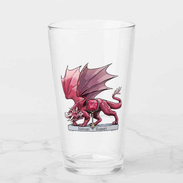 Red Dragon: January Birthstone Garnet Glass (Front)