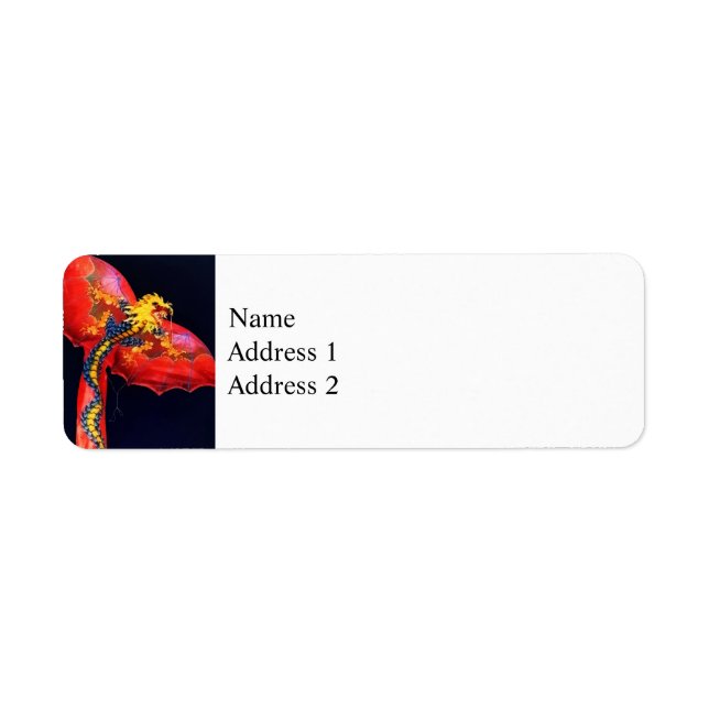 Red Dragon Kite Return Address Label (Front)