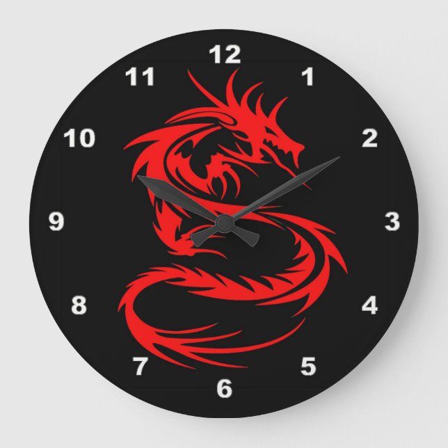 Red Dragon Large Clock (Front)
