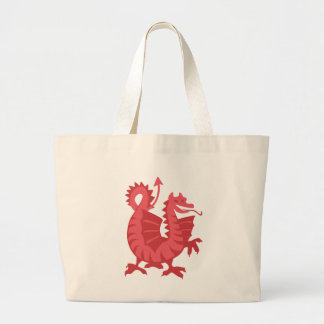Red Dragon Mah Jong Large Tote Bag