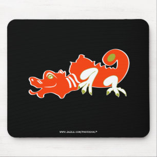 Red dragon mouse pad