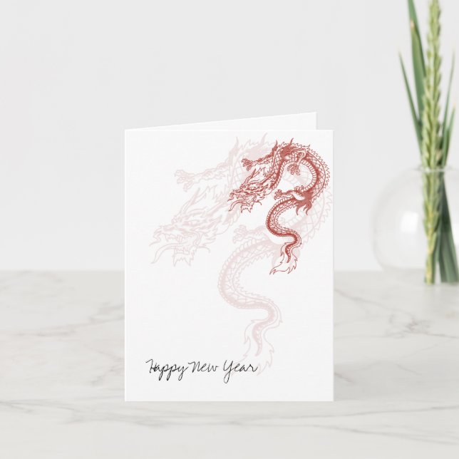 Red Dragon New Year's Greeting Cards (Front)