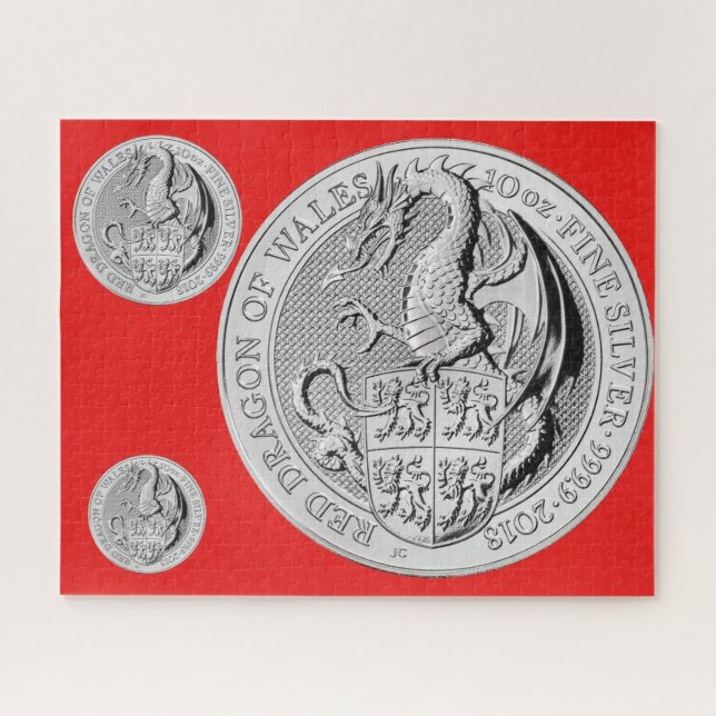 RED DRAGON OF WALES COIN JIGSAW PUZZLE (Horizontal)