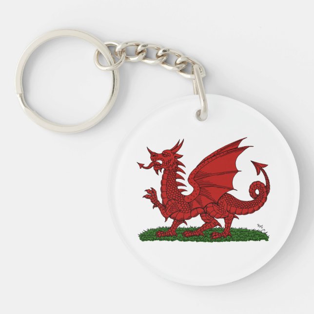 Red Dragon of Wales Key Ring (Front)