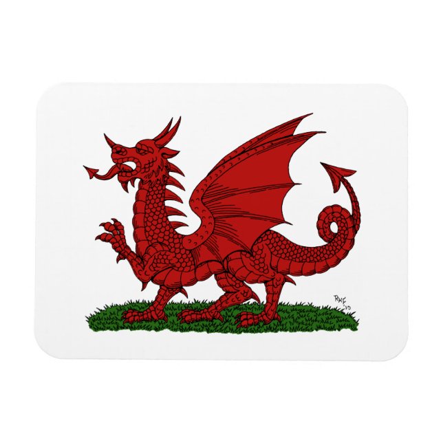 Red Dragon of Wales Magnet (Horizontal)