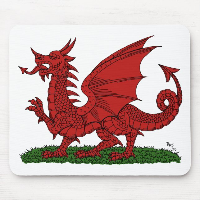 Red Dragon of Wales Mouse Pad (Front)