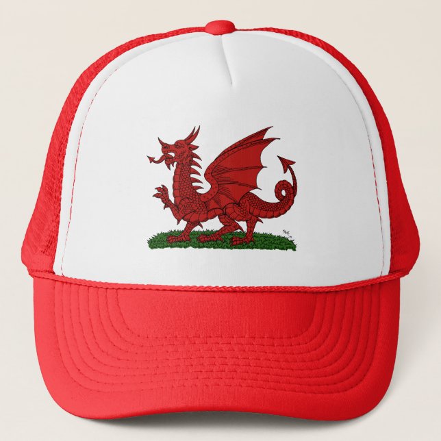 Red Dragon of Wales Trucker Hat (Front)
