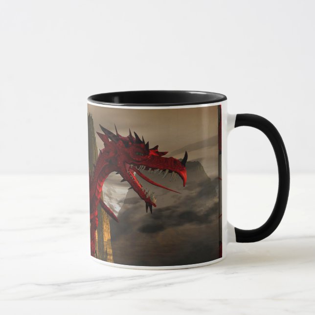 Red Dragon On Mountain Mug (Right)