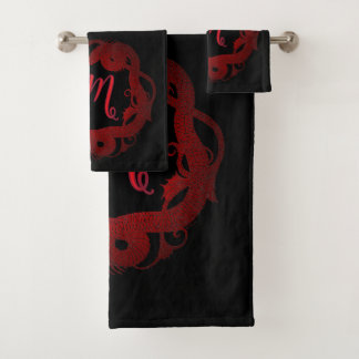 Red Dragon Personalised Bath Towel Set