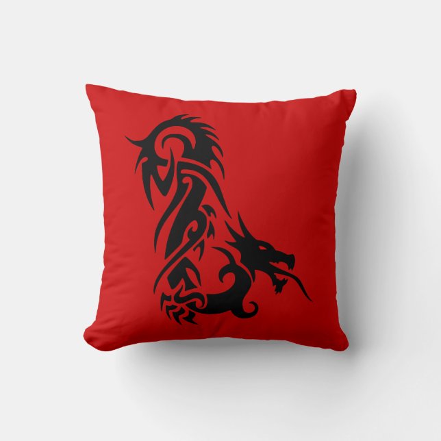 Red Dragon Pillow Customisable (Front)