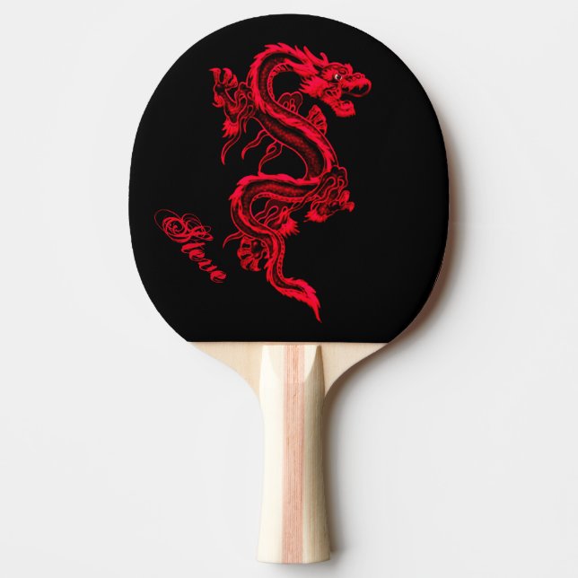Red Dragon Ping Pong Paddle (Front)