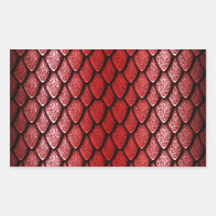 Red Dragon Scales Rectangular Sticker