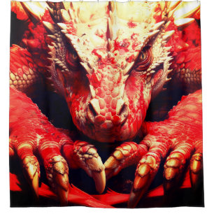 Red Dragon Shower Curtain