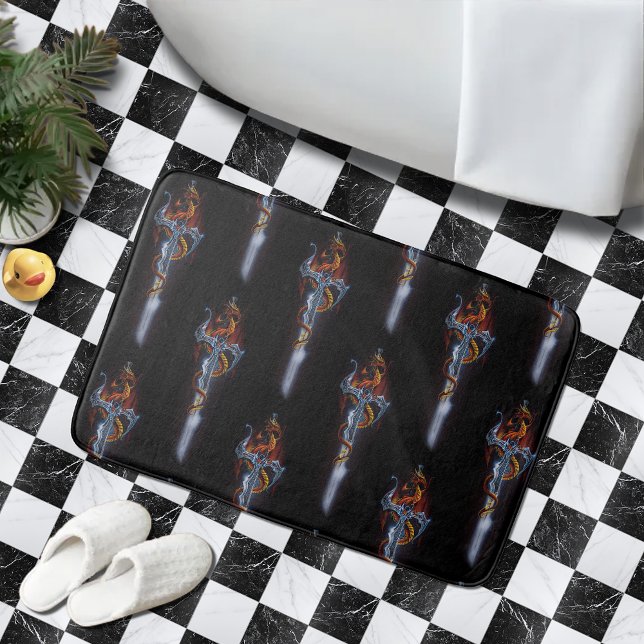 Red Dragon Sword Fantasy Bath Mat (Creator Uploaded)