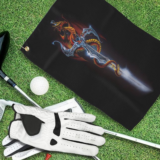 Red Dragon Sword Fantasy Golf Towel (Creator Uploaded)