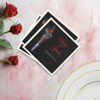 Red Dragon Sword Roses Fantasy Wedding