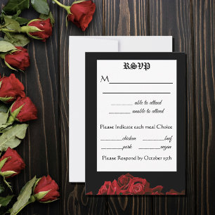 Red Dragon Sword Roses RSVP Card