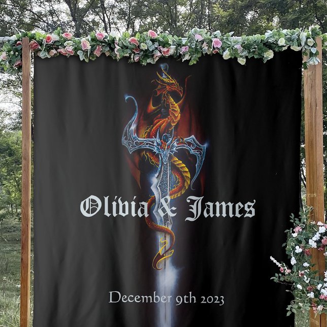 Red Dragon Sword Roses Tapestry (Creator Uploaded)