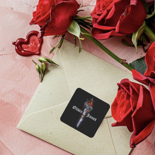 Red Dragon Sword  Square Sticker