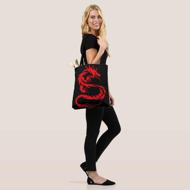 Red Dragon Tote Bag (On Model)