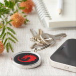Red Dragon Totem Keychain - Circular Mythic Beast<br><div class="desc">Carry a symbol of ancient power everywhere you go with this Red Dragon Totem keychain. This striking accessory features a bold, circular dragon emblem in a deep crimson hue, designed to represent strength, protection, and the fiery spirit of legend. The sleek, minimalist graphic makes it a sophisticated addition to any...</div>