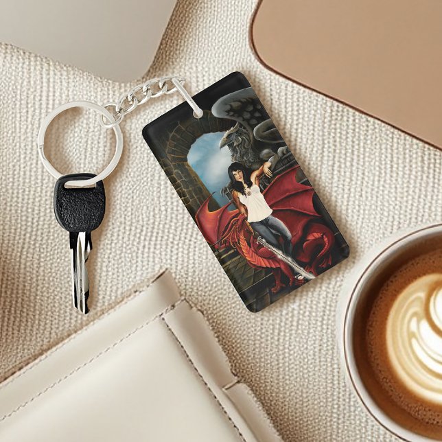 Red Dragon urban Fantasy Business Log Key Ring (Creator Uploaded)