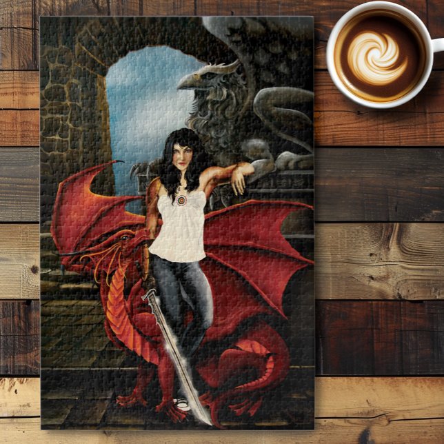 Red Dragon Urban Fantasy Jigsaw Puzzle (Creator Uploaded)