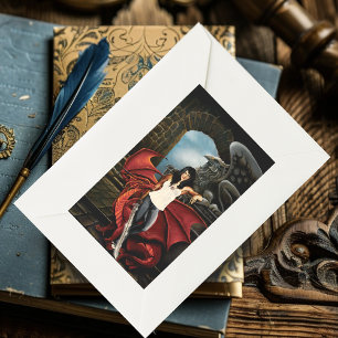 Red Dragon Urban Fantasy Rectangular Sticker