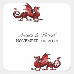 Red Dragon Wedding Stickers