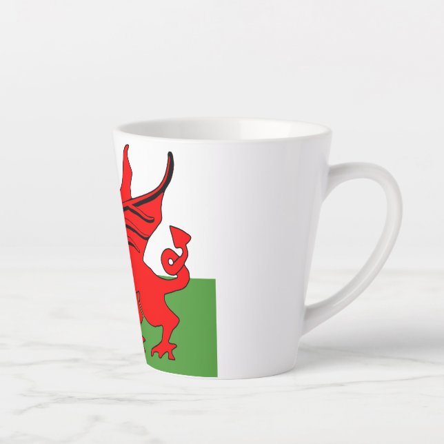 Red dragon Welsh flag Latte Mug (Right)