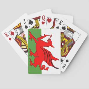 Red dragon Welsh flag Playing Cards