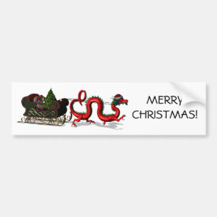 Red Dragon With Sled Bumper Sticker