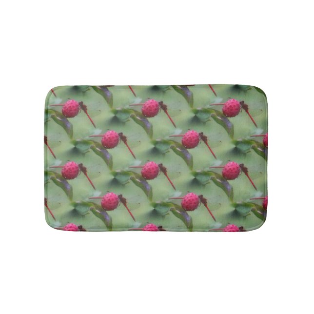 Red Dragonfly Animal Pattern Bath Mat (Front)