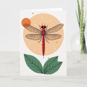 Red Dragonfly Art Card