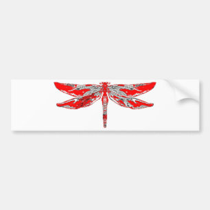Red Dragonfly Bumper Sticker