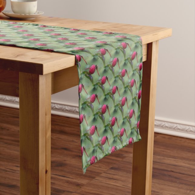 Red Dragonfly Nature Pattern  Short Table Runner (In Situ)