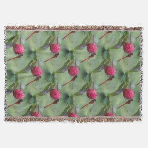 Red Dragonfly Nature Pattern Throw Blanket