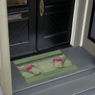 Red Dragonfly On Dogwood Fruit Personalised  Doormat