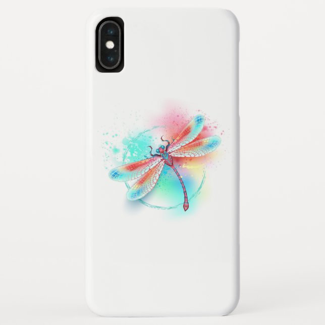 Red dragonfly on watercolor background Case-Mate iPhone case (Back)