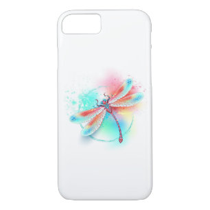 Red dragonfly on watercolor background iPhone 8/7 case