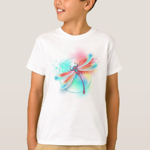 Red dragonfly on watercolor background T-Shirt