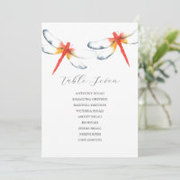 Red Dragonfly Wedding Seating Chart Template