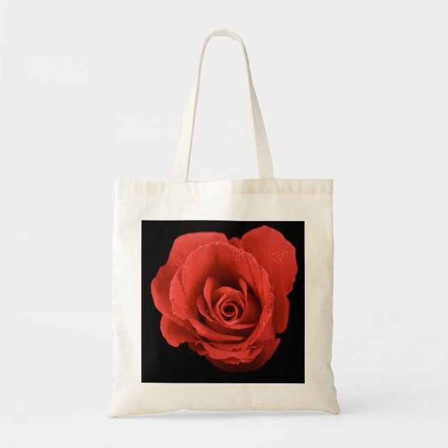 Red Drama Rose Tote Bag (Front)