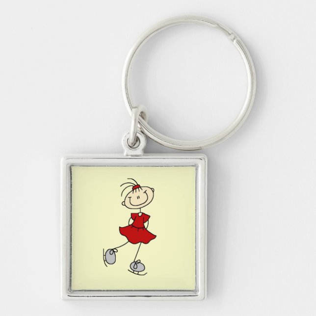 Red Dress Figure Skater Tshirts and Gifts Key Ring (Front)