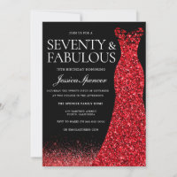 Red Dress Red Glitter Gown 70th Birthday Party