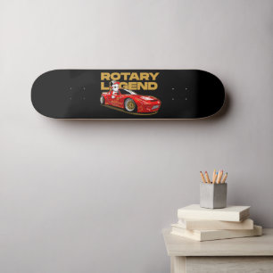 RED DRIFT RACING ROTARY LEGEND ANIME STYLE SKATEBOARD