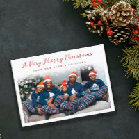 Red Drifting Snowflakes Very Merry Christmas Photo