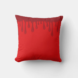 Red Dripping Blood Drips Halloween Cushion